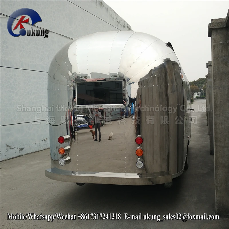 UKUNG big size Mobile Airstream Food Cart/food Truck/food Trailer For Sale, Airstream with big taillight