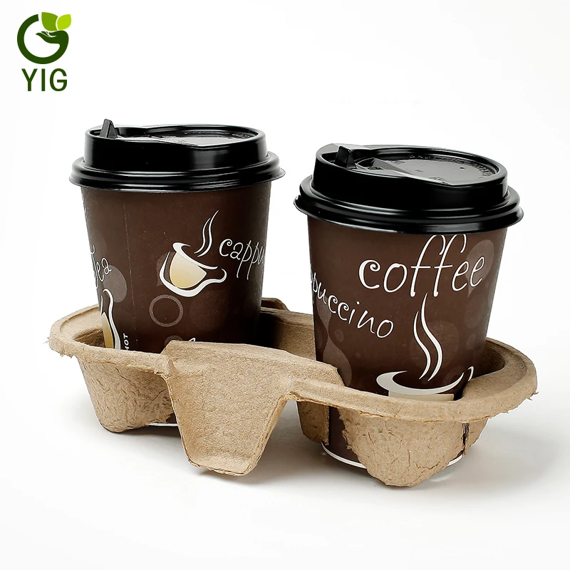 
Hot Sale Cheap Disposable Biodegradable Take Away Paper Coffee Tea Cup for Hot Drinks Carrier Holder Tray 