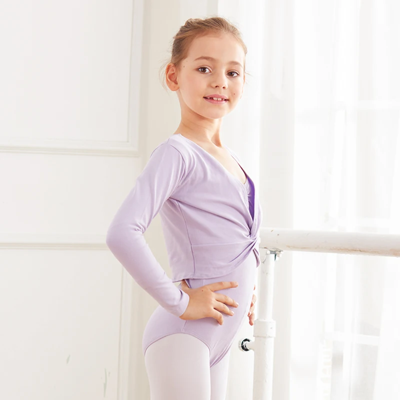 Girls Cold Weather Warm Sweater Cardigan Wear Kids Professional Women Kids Training Dancewear Long Sleeves Ballet Leotard