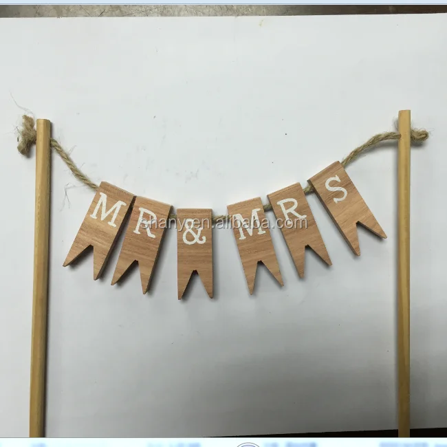 Wooden cake topper