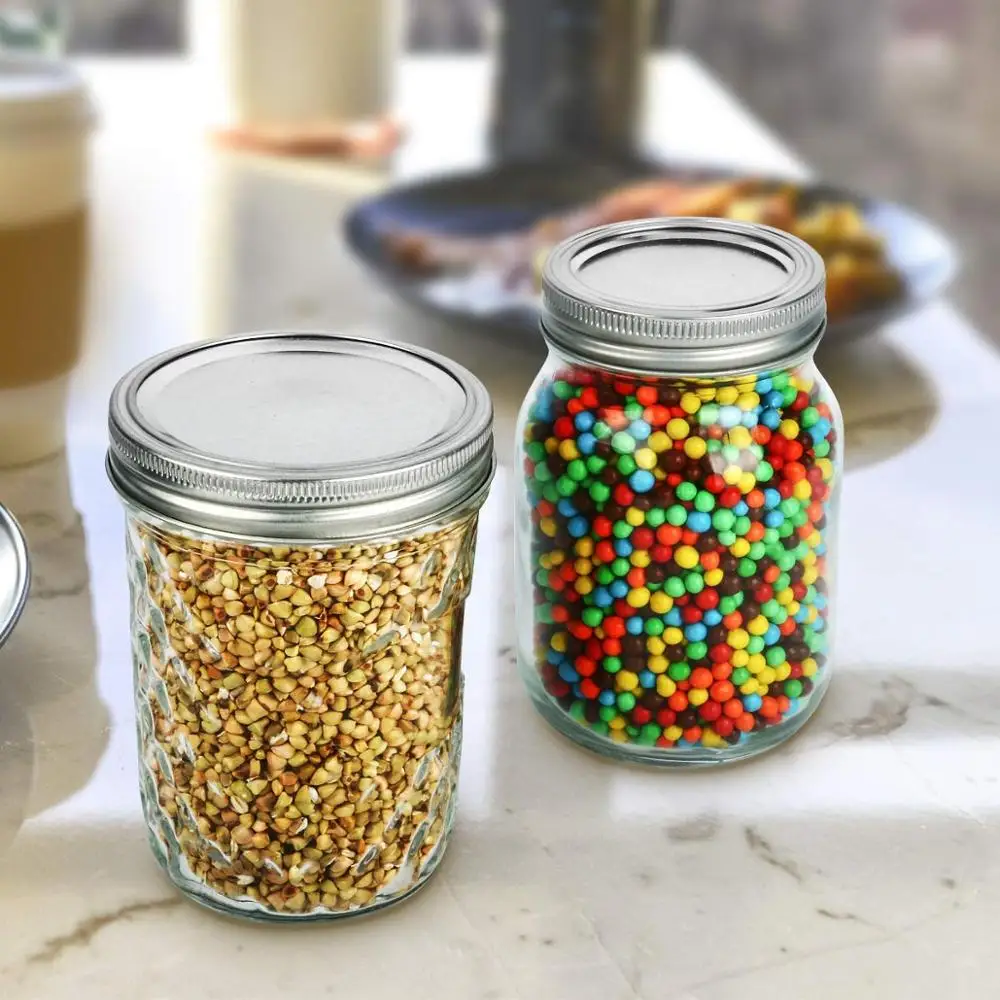  Customized logo 16 OZ glass mason jar with screw top