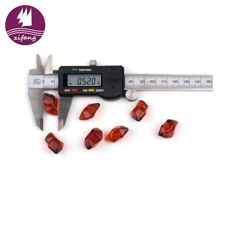 Top quality amber large craft beads fire pit glass beads fire glass crystals