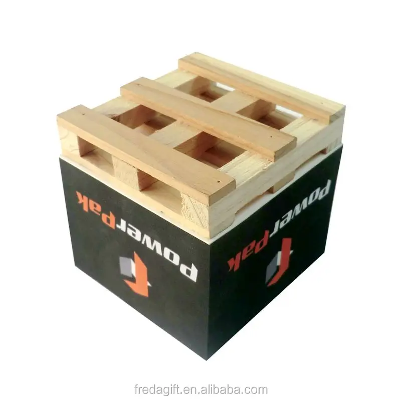 Fashion Wooden Pallet Paper Block Note Cube Memo Cube/Memo Cube Holder
