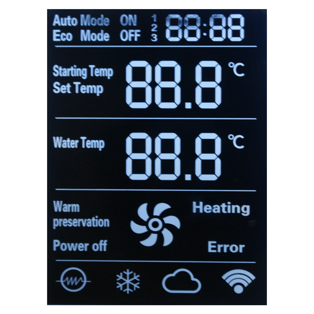 pop lcd custom LCD display with high contrast ratio wholesale lcd for water heater display