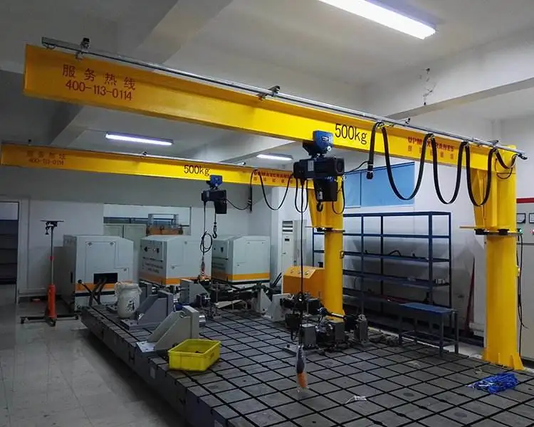China Moving 3 Ton International Standard Pillar Mounted Floor Wall Cantilever Jib Crane With hoist