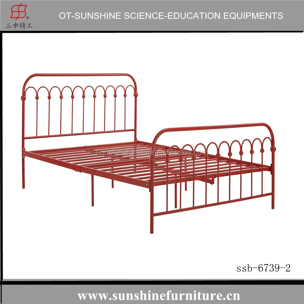 
cheap modern simple single metal bed iron bed white for home school and hotel 