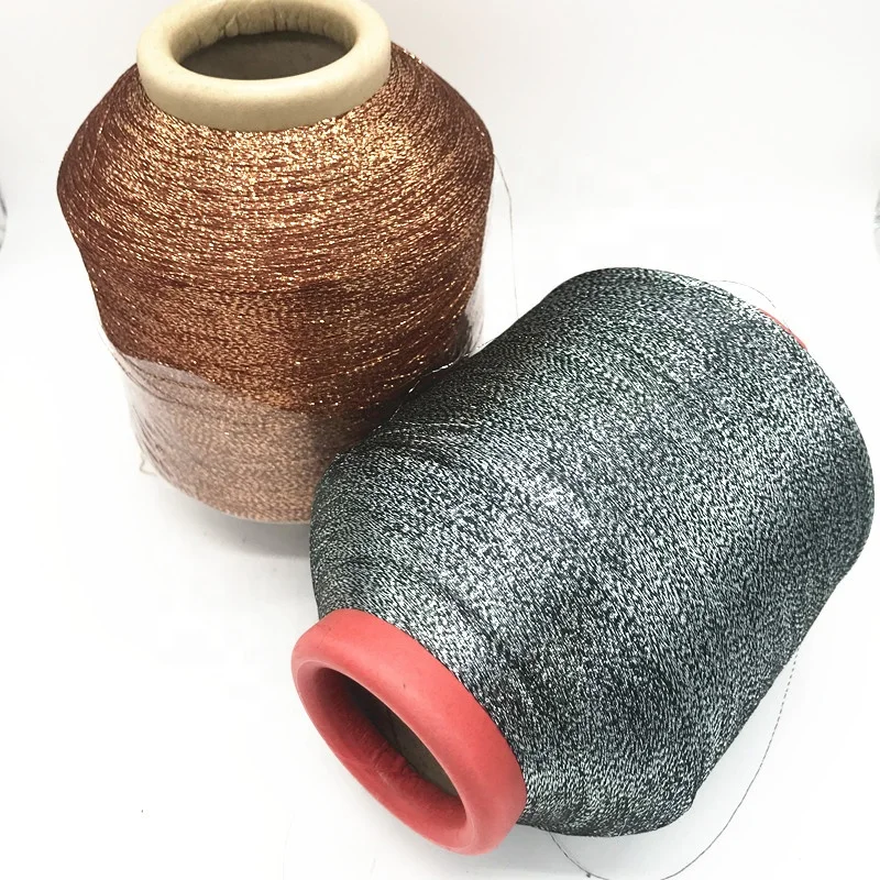 Mx type 1/100 12 micron 20D Golden Silver color polyester/ Nylon Metallic yarn