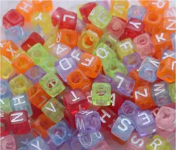DIY Acrylic Alphabet Letter Cube Beads for Jewelry Making, Bracelets, Necklaces, Key Chains and Kids Jewelry (6mm)