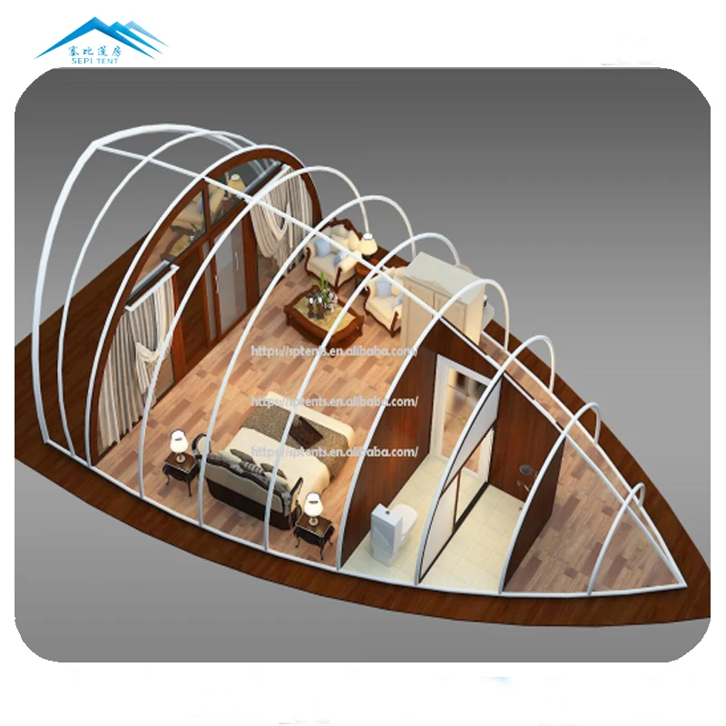 42sqm shell luxury hotel tent PVDF membrane architecture structure  tent