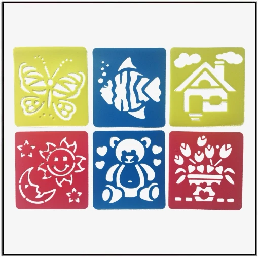 Plastic Designs PP Drawing Stencil Set For Kids art stencil