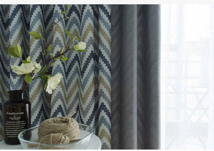 Ready stock all our website linen blackout printed fabric curtains for window