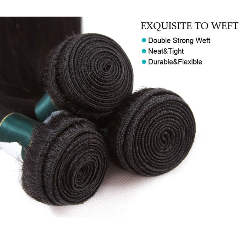 
10A Grade Straight Human Hair 3 Bundles with 360 Lace Frontal Closure Unprocessed Virgin Brazilian Cuticle Aligned Hair 