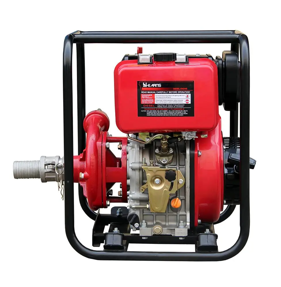 2 inch Air-cooled high pressure cast iron water pump with 10HP 186FA diesel engine