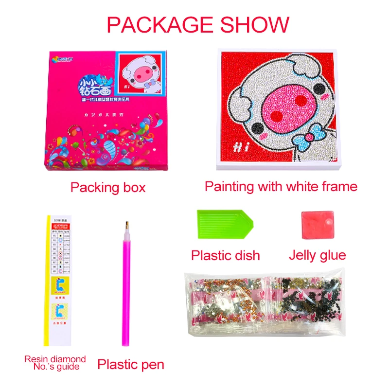 Набор для алмазной живописи «сделай сам», Модная белая мини-картина с полными стразами, 20 х20 см, мультяшный рисунок с животными