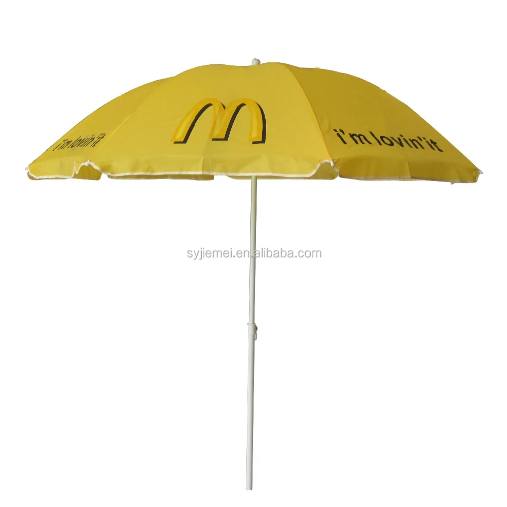 180cm or 200cm Advertising outdoor beach umbrellas with customized logo printing