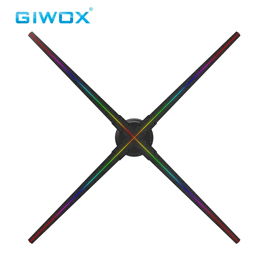  GIWOX HOLO 70 3D светодиодный голографический вентилятор SD-карта WiFi 7d проектор с 4 лезвиями разрешение 1024P для