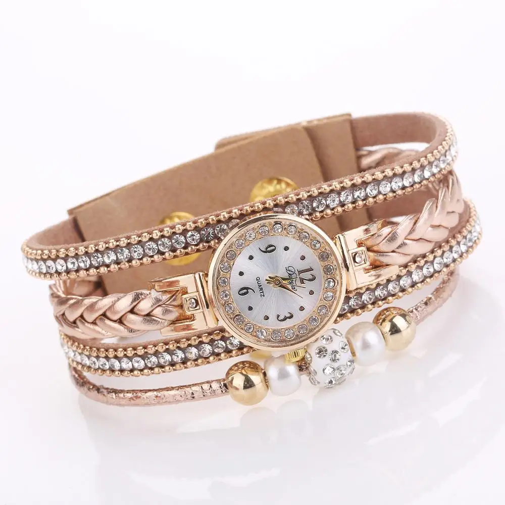 Reloj mujer Fashion Bracelet Watch Ladies Watch Round bracelet watch Luxury Crystal Fashion Quartz Wristwatch Rhinestone