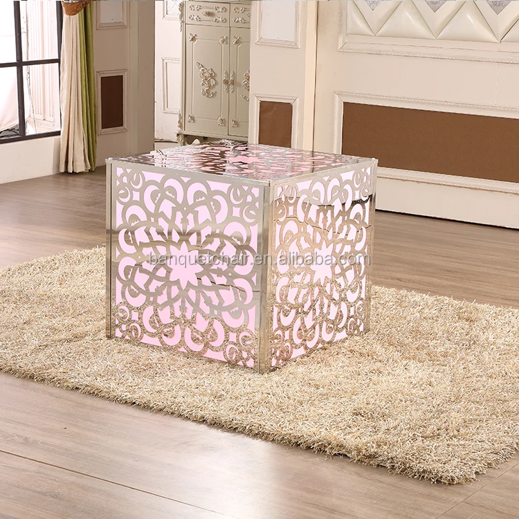 
Stainless steel frame with glass top tables for restaurant furniture used 