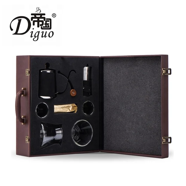 Diguo 500ml Stainless Steel Orange Color Pour Over Coffee Tea Cold Brew Gift Set For 1 - 4 Cups