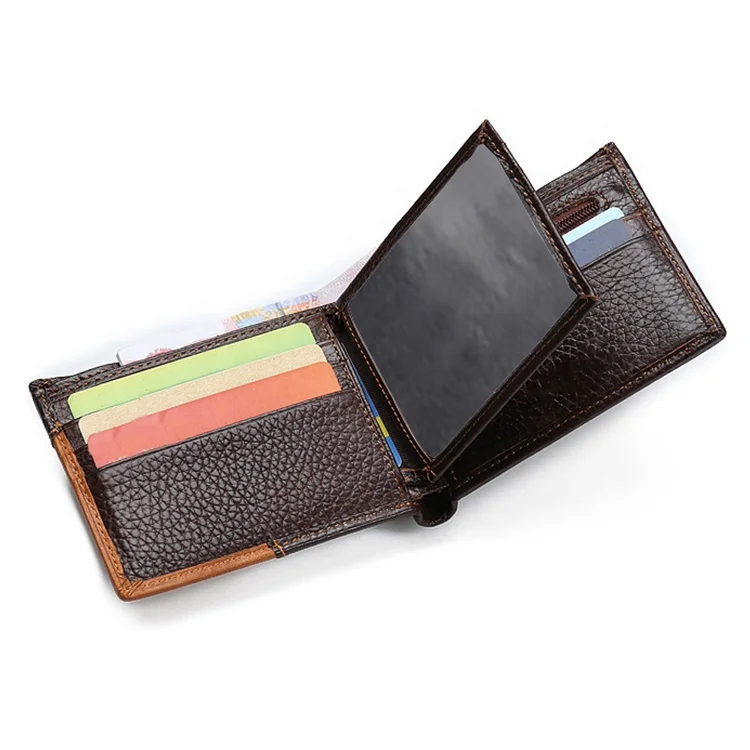 Soft grain leather slim men wallet distributor