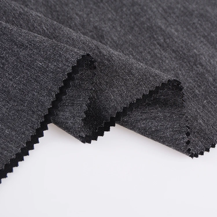 Good quality yarn dyed 75% polyester 25% rayon blend knitted interlock crepe fabric