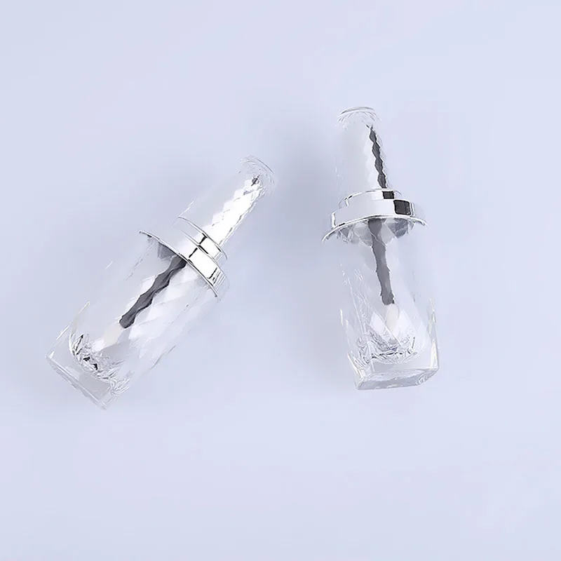 Luxury 10ml acrylic plastic lip gloss containers tube with brush