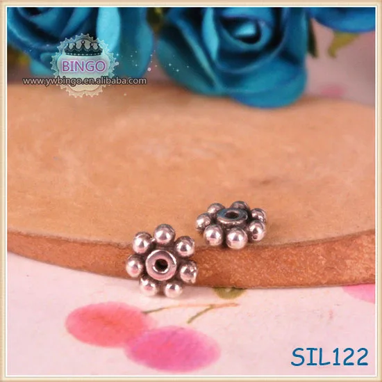 925 Sterling Silver Spacers Beads 7mm Daisy Spacers Silver Findings SIL122