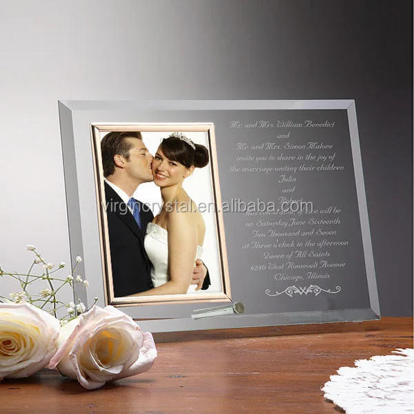 Photo Frame Type and good quality crystal Material plexiglas photo frame for wedding giveaway gift
