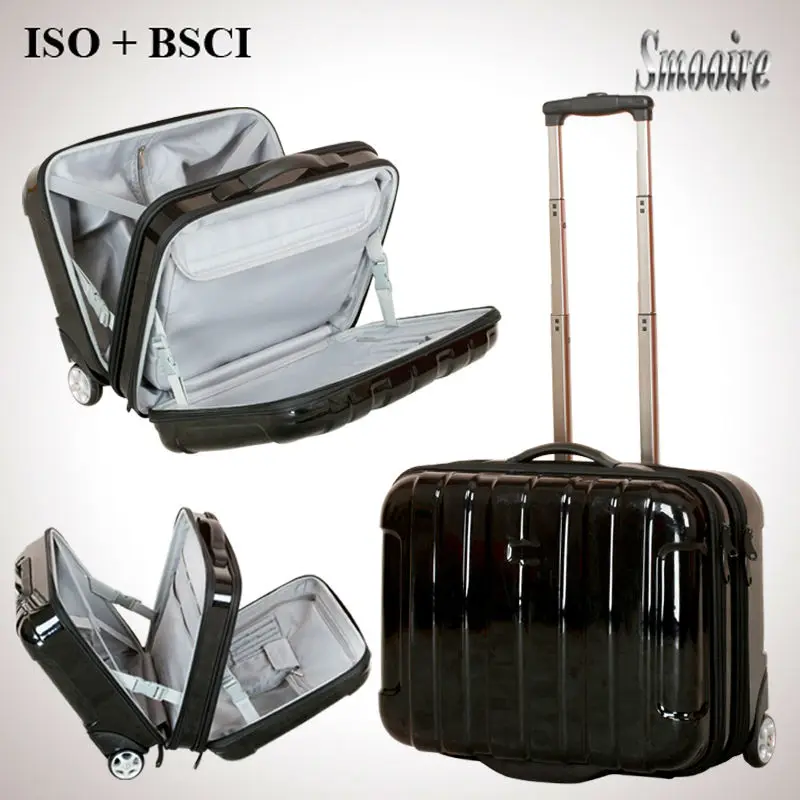 eminent quality business style polycarbonate PC pilot trolley case