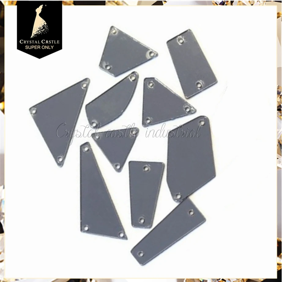 Wholesale large flatback mirror acrylic gems slab sewing rhinestones and mirror stones for costume dance dresses