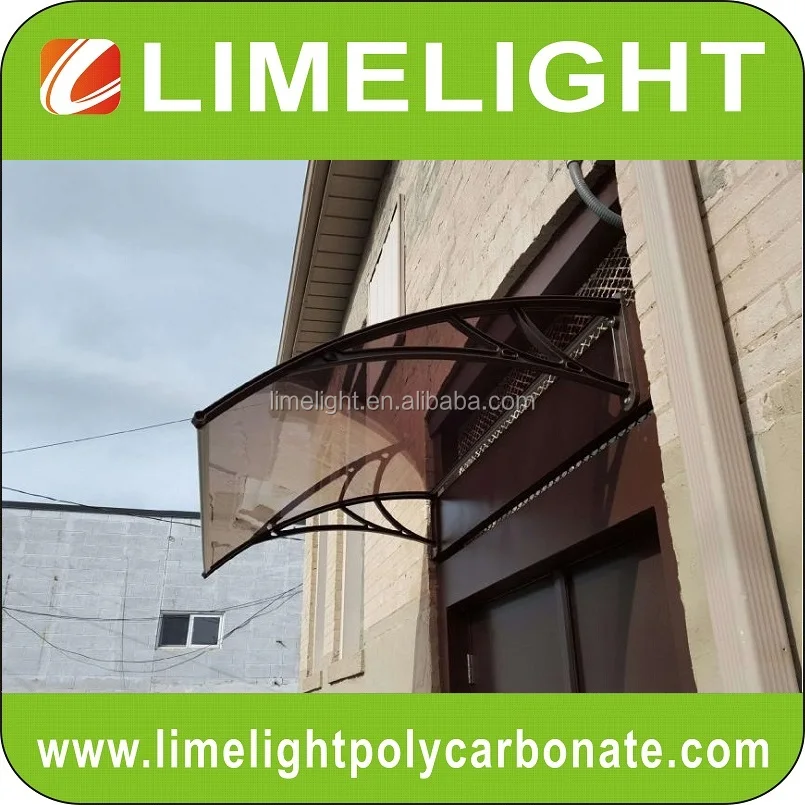 LIMELIGHT bronze panel and black bracket polycarbonate(PC) awning for window sun shade