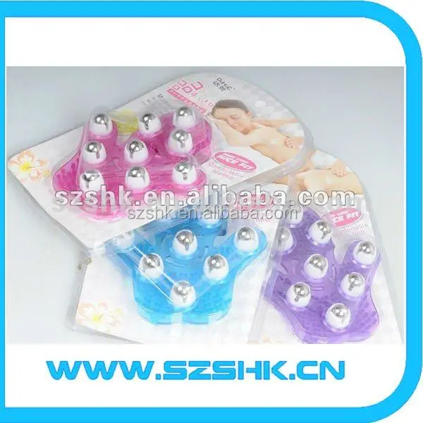 9 Metal Balls 360 Degree Rotation Hand-hold Roller Rolling Joint Massage Glove Manual Beautifying Legs Body Care Massager