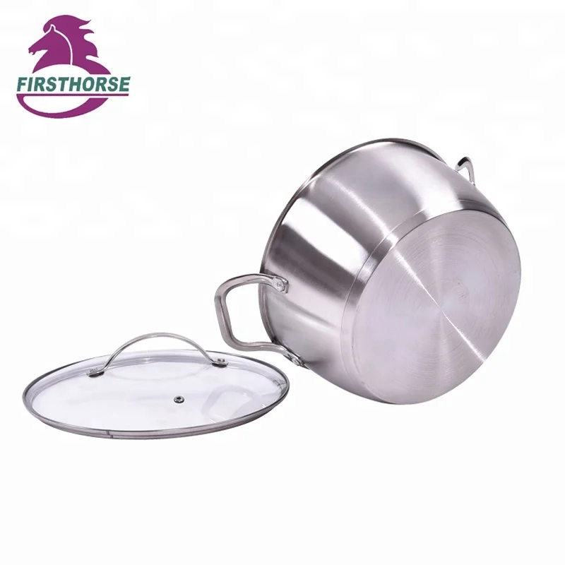 SKU 6pcs cookware stock stainless steel sauce pot sets with SS flat wire handle FH-300-6