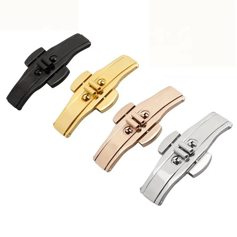 
New good quality stainless steel butterfly clasp buckle for watch strap 