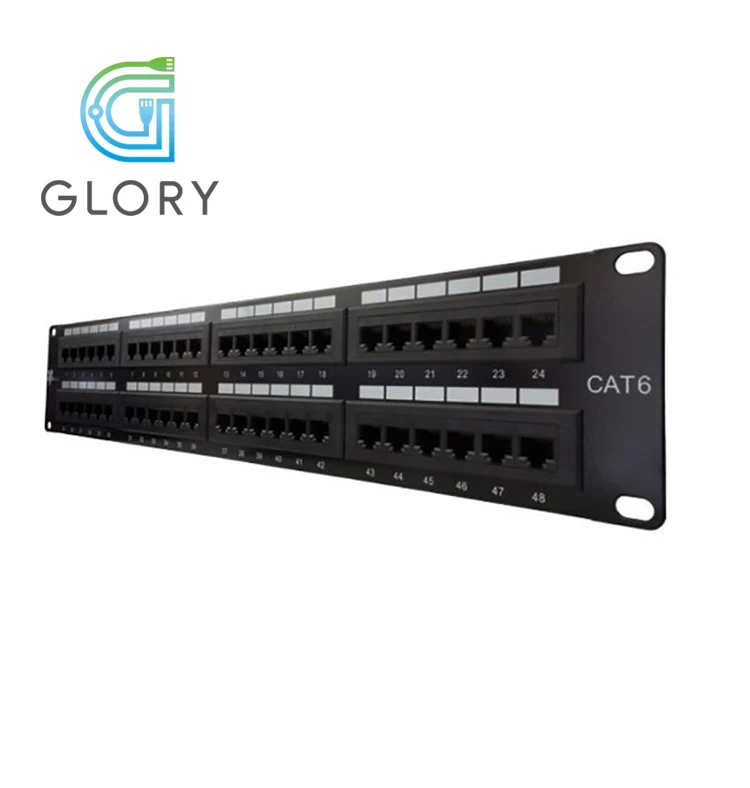 Gigabit Rj45 Ethernet 48 port 2U Cat6 Unshielded Patch Panel Rj45
