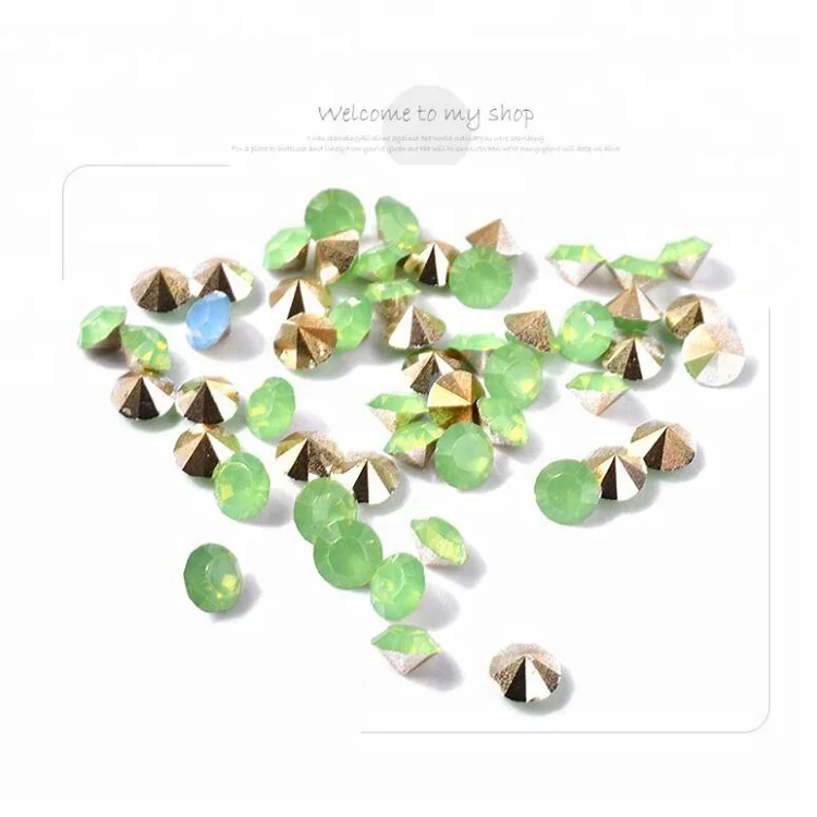 Top Point Crystal Opal Stone Rhinestone 3D Nail Art Designs with 12 Color Mixed Wheel Box for DIY Finger Nail Art