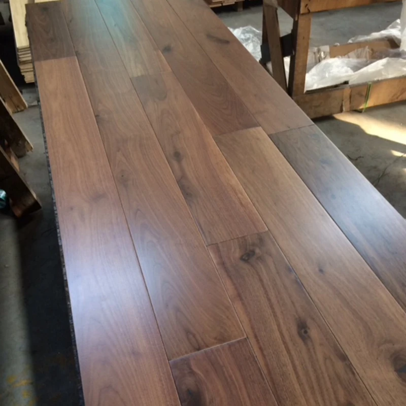 
ABC Grade Flat UV Coating Solid American Walnut Parquet Flooring 