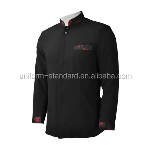 Customized logo long sleeve design hotel receptionist uniform hotel staff uniform