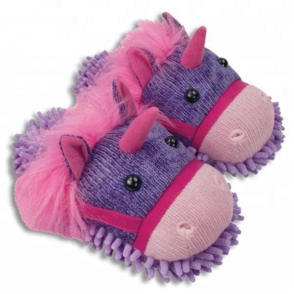 new Home Fuzzy cute cat plush custom stuffed animal slippers for women unicorn frog duck plush slippers with animal head
