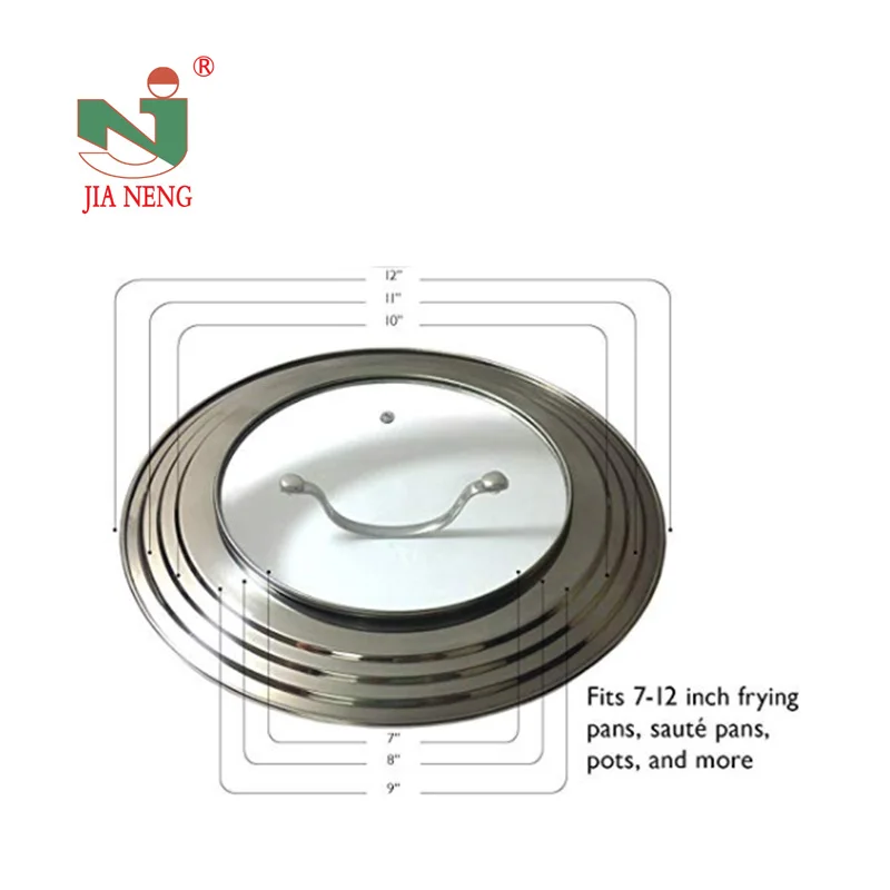 Универсальная крышка из нержавеющей стали и стекла, подходит для всех кастрюль и сковородок 7-12 дюймов, сменная Крышка для сковороды и крышка для посуды