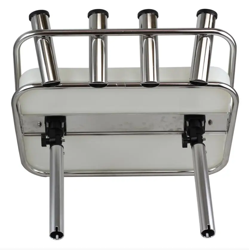 Dual mount framed boat bait board with 4 rod holders