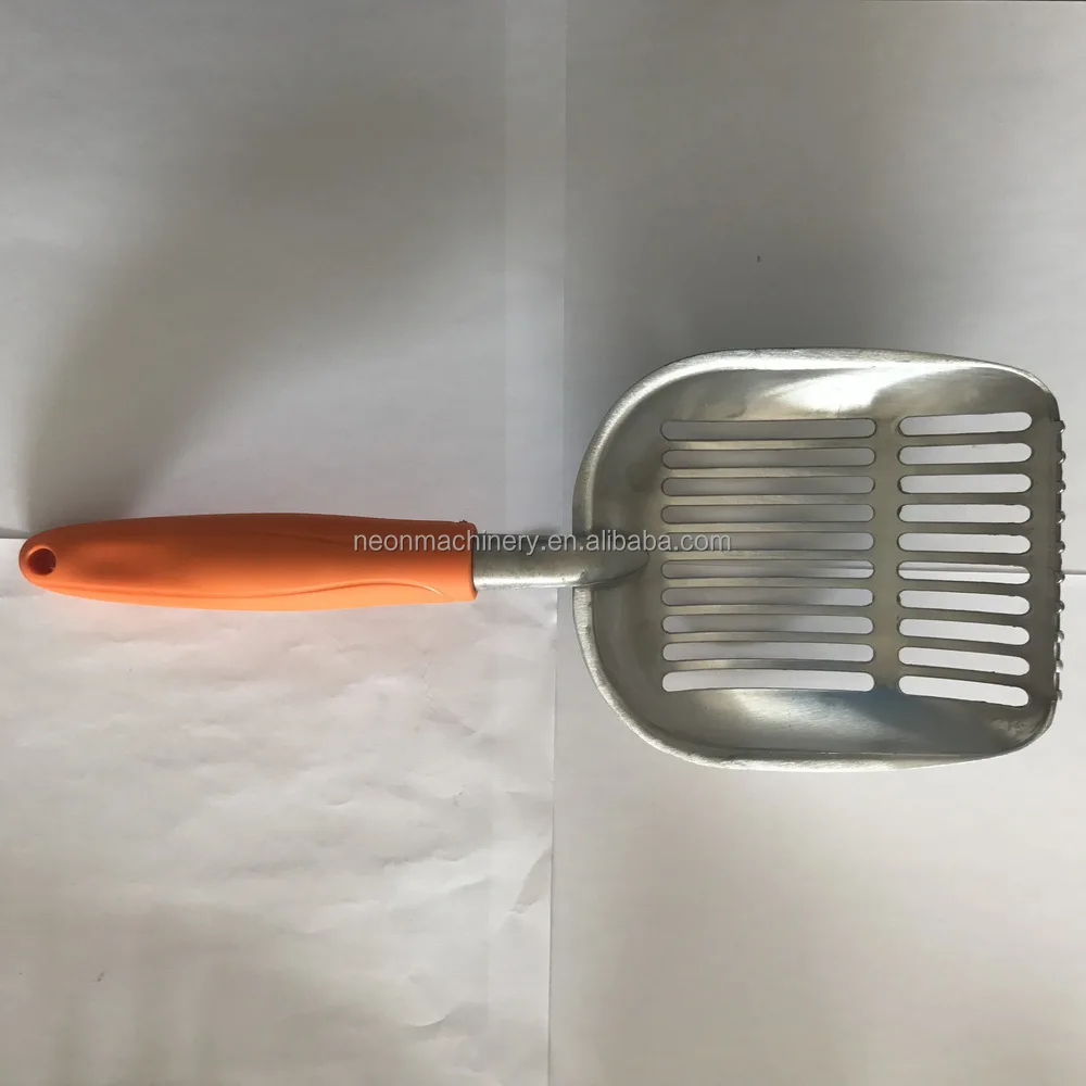 
Straight groove polished aluminum Cat Litter Shovel Cat Litter Scoop with TPE handle 