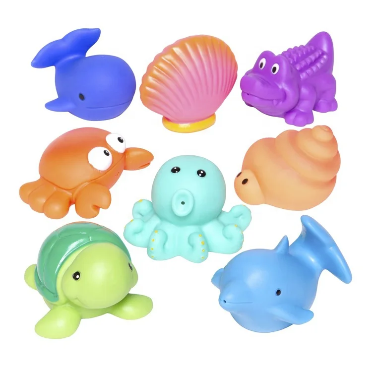 Top selling bath dolphin crab tortoise octopus floating bath animal toys squirt toys