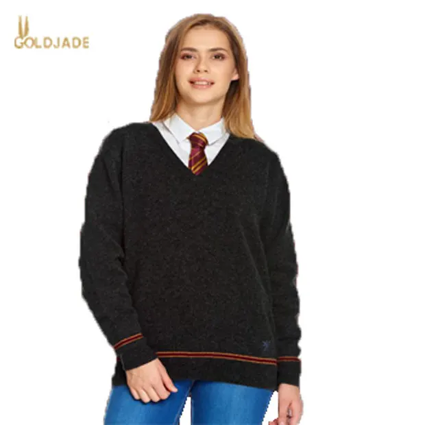 
Wholesale customized Autumn and winter British style cardigan 100% cotton sweater long sleeve high school uniform for unisex 