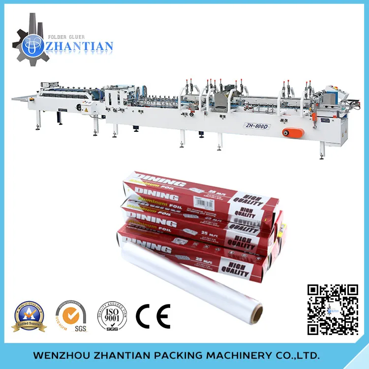 ZHANTIAN 3.7KW folding cardboard gluing machine