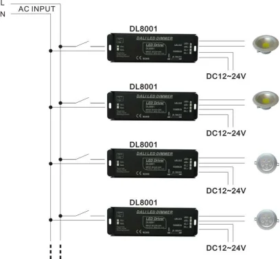 Светодиодный драйвер DALI 24 В светодиодный с регулируемой яркостью