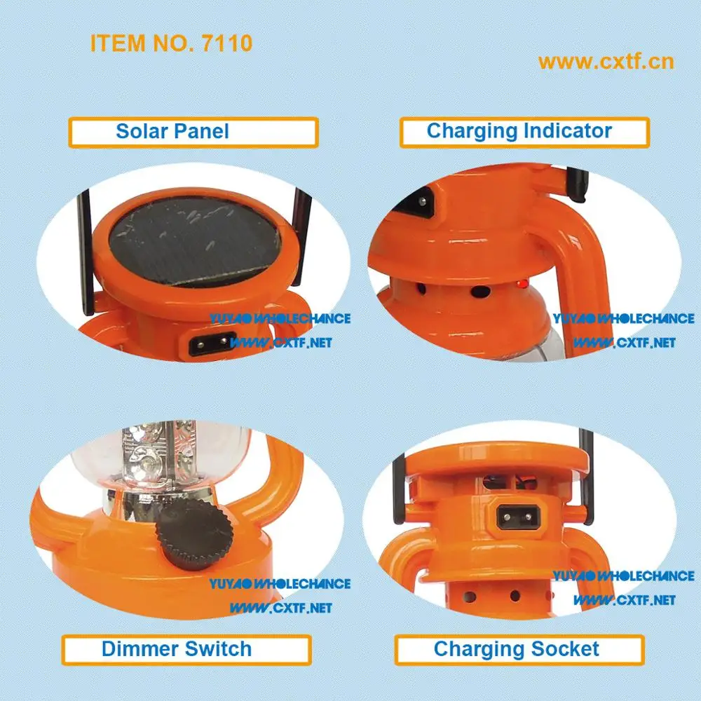 Compact size Classic Outlook Dimmer Switch 16pcs White LED Rechargeable LED Solar Camping light