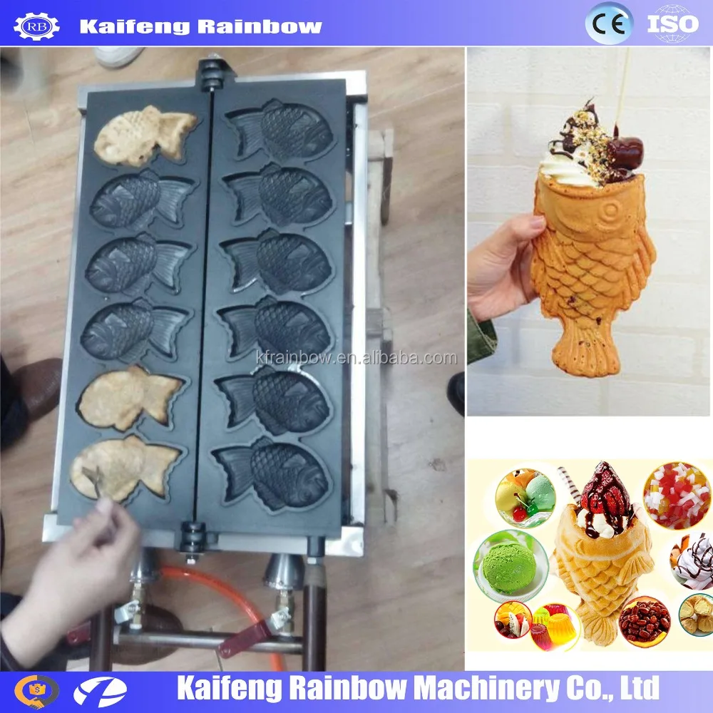Widely Used Hot Sale Fish Waffle Make Machine ice cream waffle cone maker/ice cream cone taiyaki/sugar cone making machine