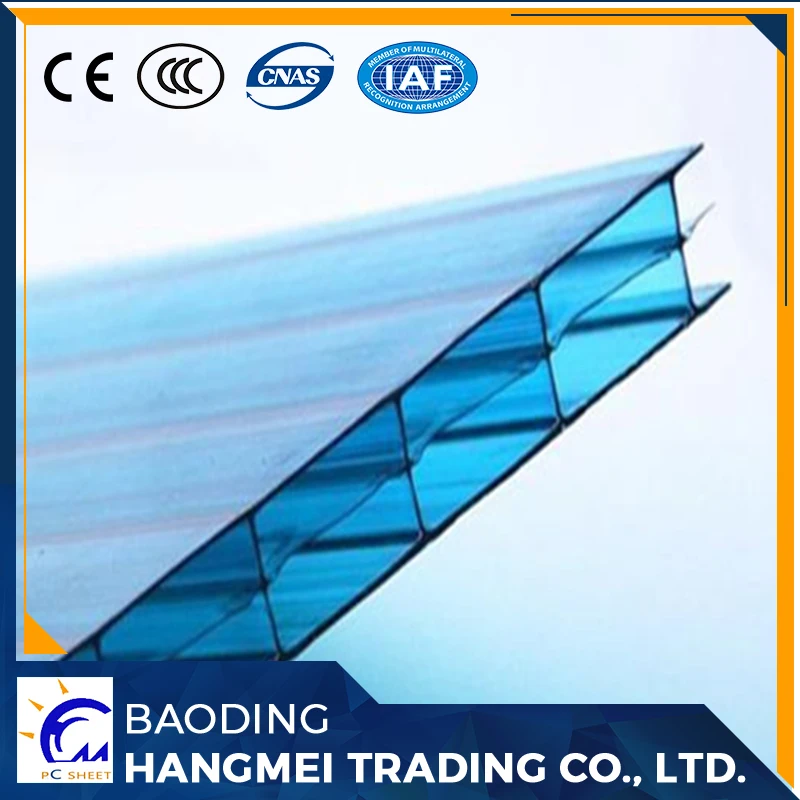 Mytext 100% девственных сырья 1 дюймов пластиковые тройной стеной поликарбонатный лист