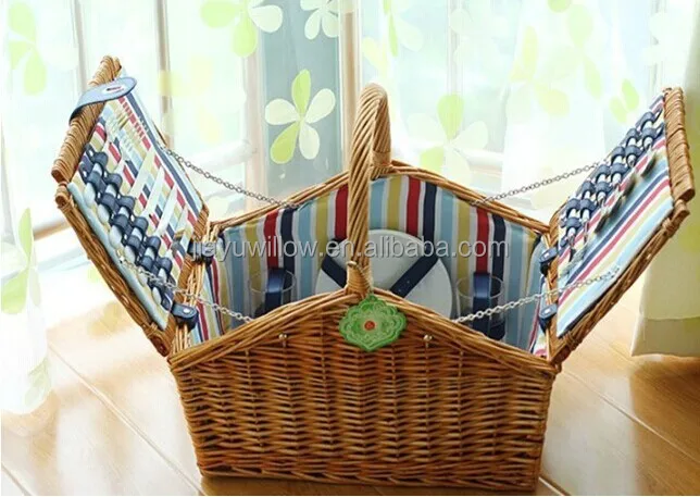 100%handmade wholesale picnic basket with handle
